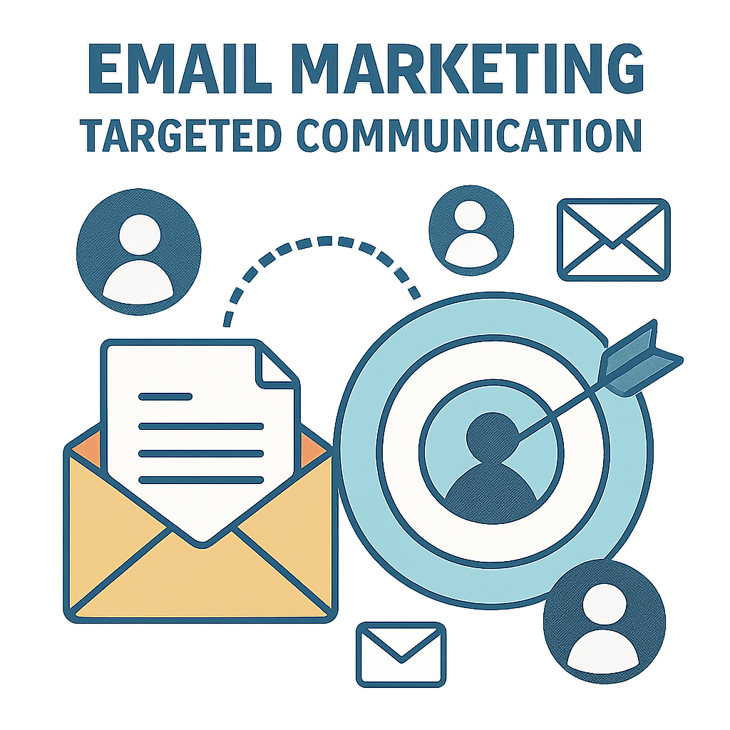 Email marketing graphic showing targeted communication