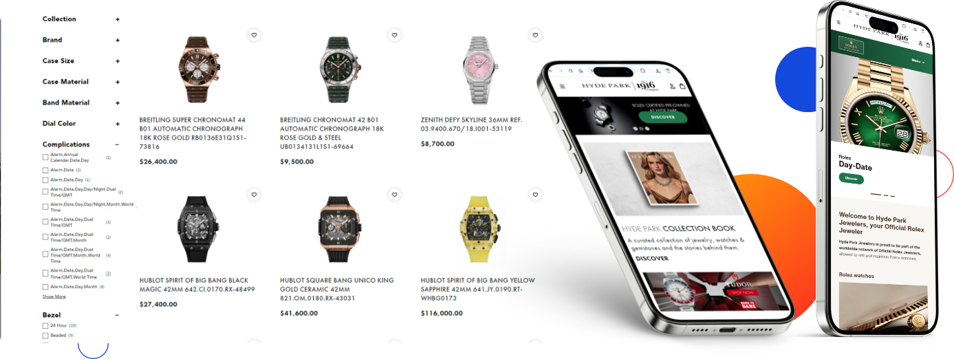 Hyde Park Jewelers website mockup desktop