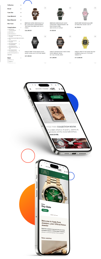 Hyde Park Jewelers website mockup mobile