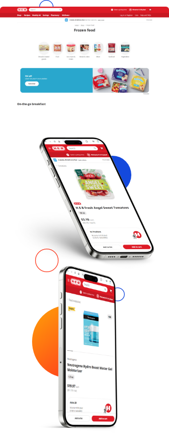 H-E-B mobile friendly website design mockup mobile