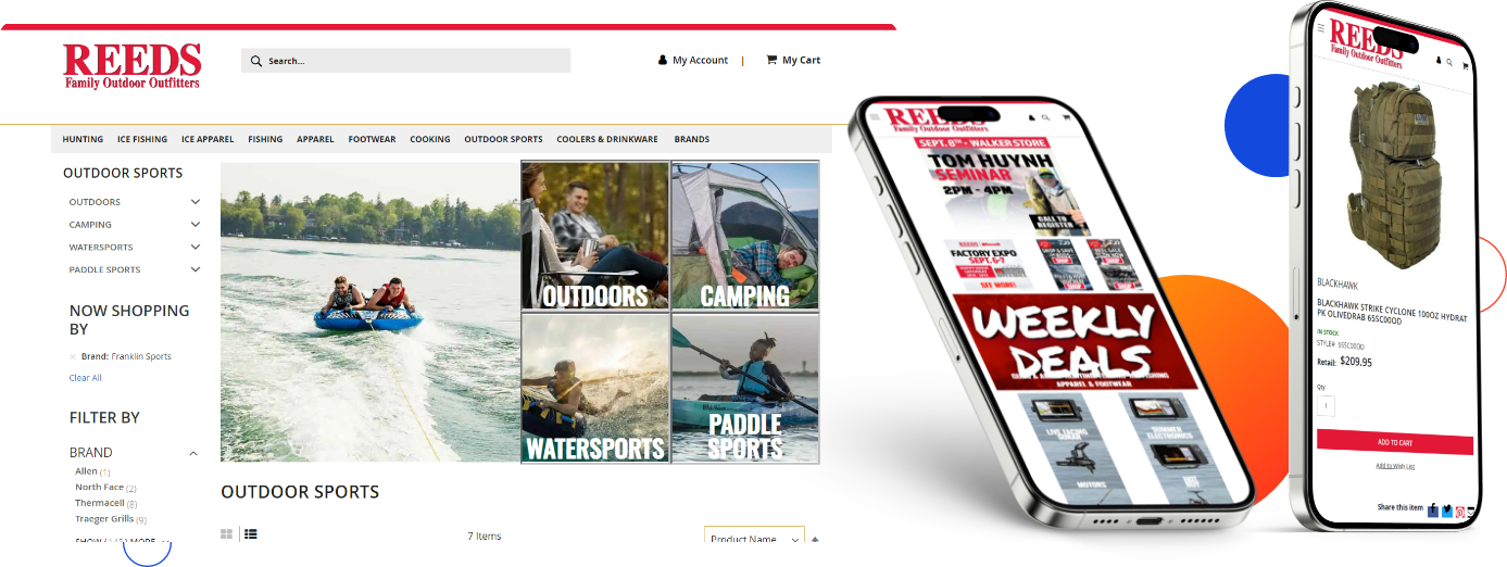 REEDS website mockup desktop