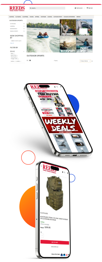 REEDS website mockup mobile