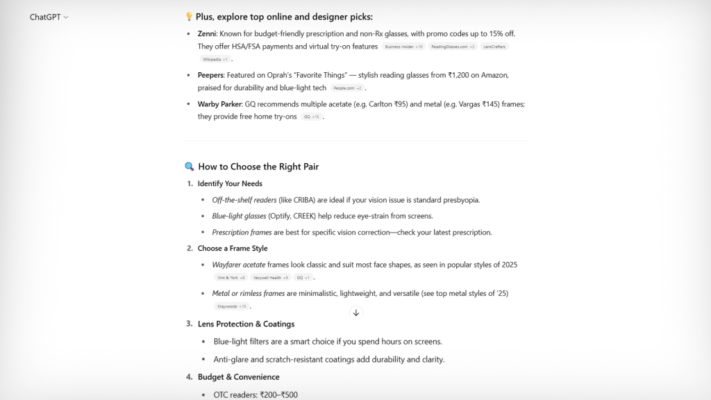 chatgpt product search screenshot 2