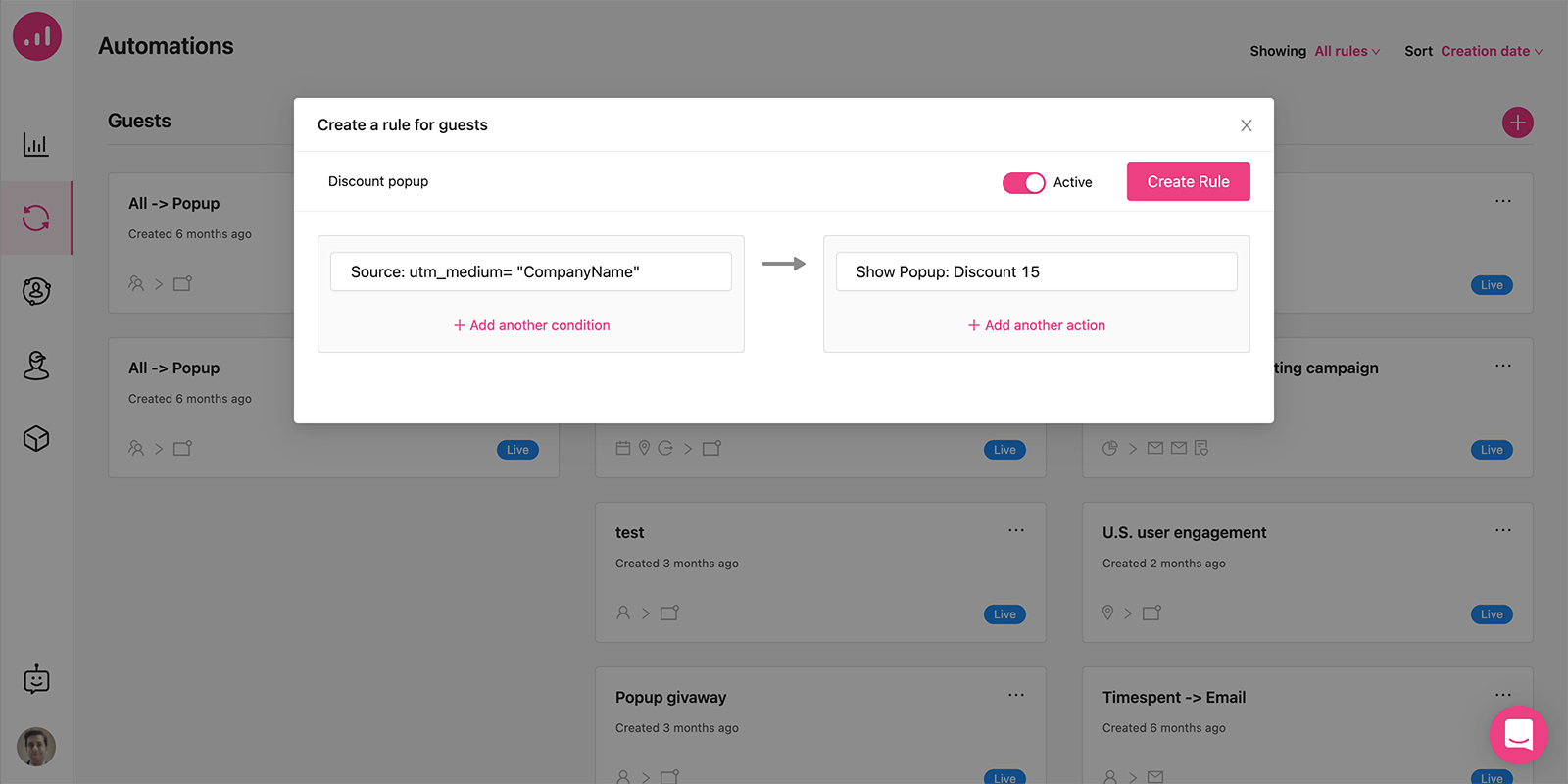 rule discount pop-up